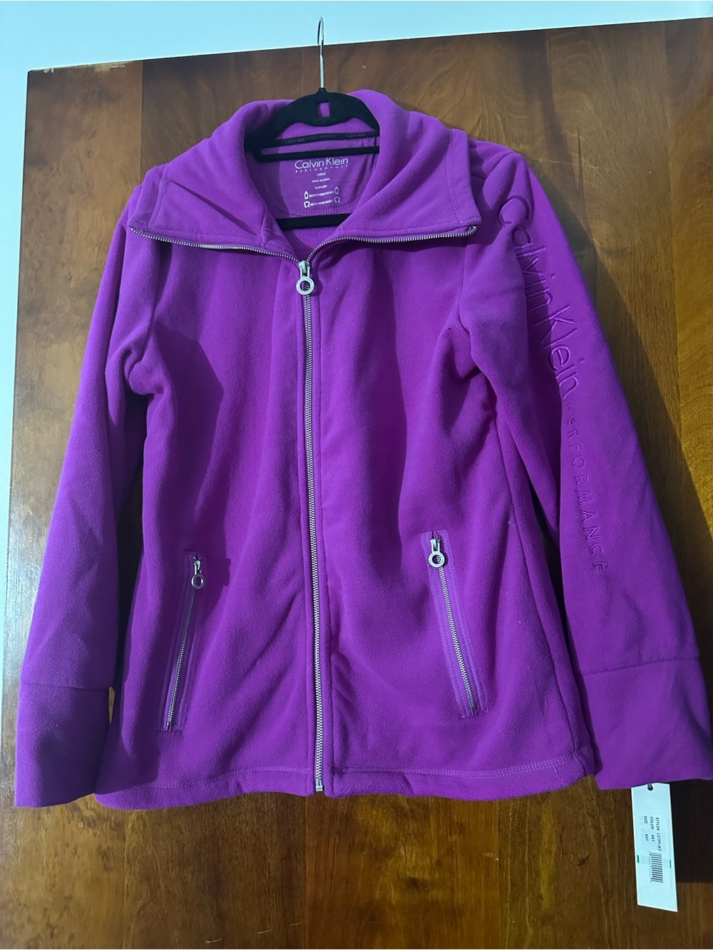 Calvin Klein Girls' Bright Purple Fleece Zip Jacket